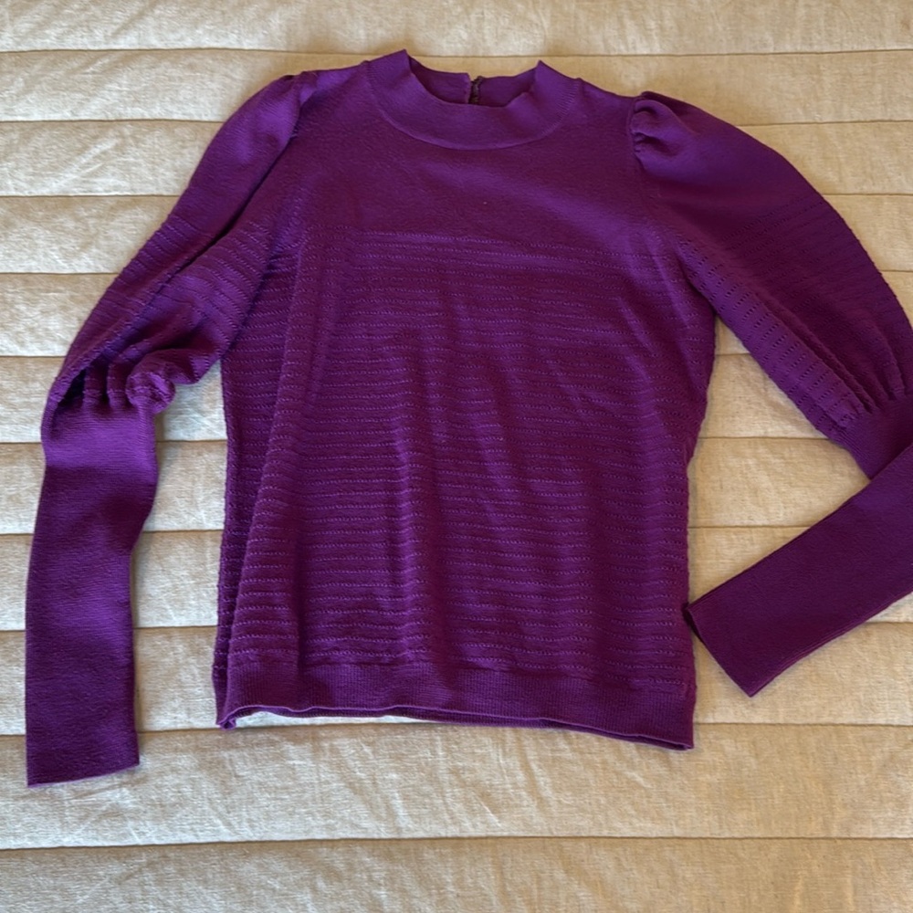 Sezane Purple Women's Long-Sleeve Knit Sweater